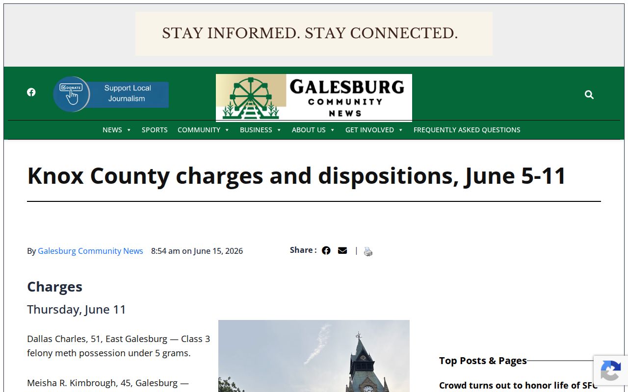 Knox County charges and dispositions report in Galesburg Community News